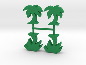 Palm Tree meeple v1, 4-set in Green Processed Versatile Plastic