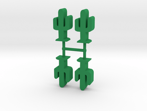Cactus meeple, 4-set in Green Processed Versatile Plastic