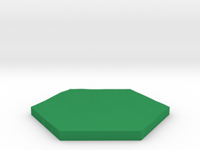 Grass terrain hex tile counter in Green Processed Versatile Plastic