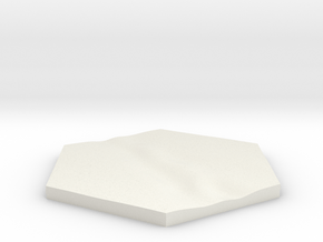 River terrain hex tile counter in White Natural Versatile Plastic