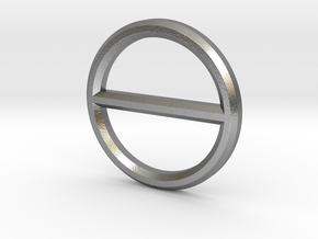 Circle Bar Pendant in Natural Silver