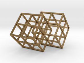 Deco Perspective Cubed in Polished Gold Steel