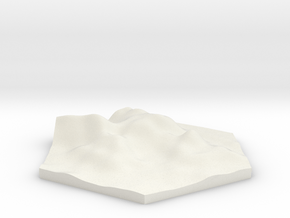 Tall rocks terrain hex tile counter in White Natural Versatile Plastic