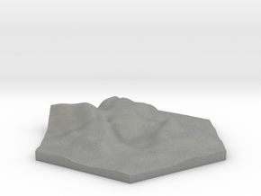 Tall rocks terrain hex tile counter in Gray PA12