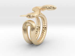 Snake Ring_R03 in 14k Gold Plated Brass: 5 / 49