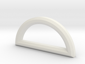 Semicircle Pendant in White Natural Versatile Plastic