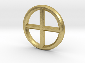 Circle Cross Pendant in Natural Brass