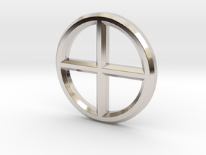 Circle Cross Pendant in Platinum