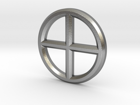 Circle Cross Pendant in Natural Silver