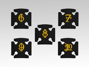 Veteran Squads 6-10 Shoulder Icons x50 in Tan Fine Detail Plastic
