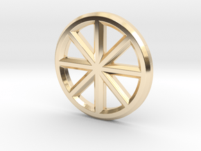 Wagon Wheel Pendant in 14k Gold Plated Brass