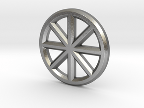 Wagon Wheel Pendant in Natural Silver