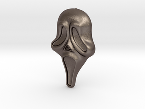 KNB Scream Pendant ⛧ VIL ⛧ in Polished Bronzed-Silver Steel: Large
