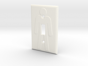 On/Off Light Switch Plate in White Processed Versatile Plastic