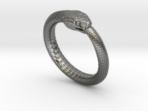 Snake Ring_R04 _ Ouroboros in Polished Silver: 8 / 56.75