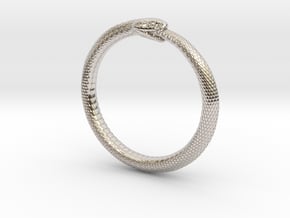 Snake Bracelet_B03 _ Ouroboros in Rhodium Plated Brass: Medium