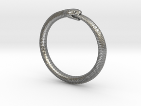 Snake Bracelet_B03 _ Ouroboros in Natural Silver: Large