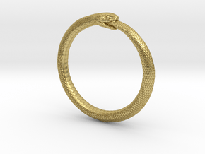 Snake Bracelet_B03 _ Ouroboros in Natural Brass: Extra Small