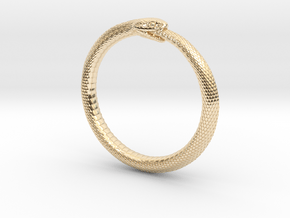 Snake Bracelet_B03 _ Ouroboros in 14k Gold Plated Brass: Extra Small