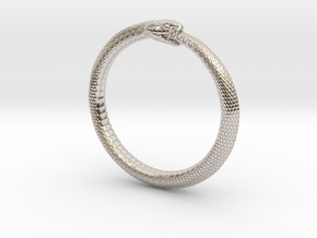 Snake Bracelet_B03 _ Ouroboros in Rhodium Plated Brass: Small