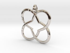 Four horseshoes for a clover [pendant] in Rhodium Plated Brass