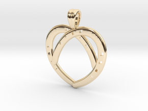 Heart by horseshoes [pendant] in 14k Gold Plated Brass