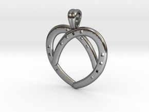 Heart by horseshoes [pendant] in Polished Silver