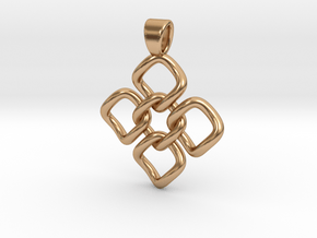Flower by links [pendant] in Polished Bronze
