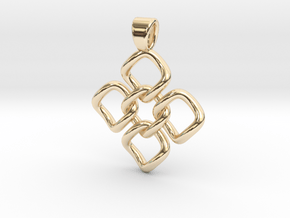 Flower by links [pendant] in 14k Gold Plated Brass