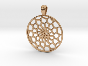 Voronoi's spiral [pendant] in Polished Bronze