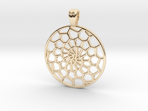 Voronoi's spiral [pendant] in 14k Gold Plated Brass