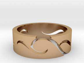Wavy ring [sizable ring] in Polished Bronze