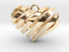 Spiral Heart in 14k Gold Plated Brass