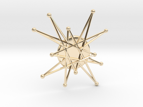 Atomic Starburst Tie Pin 2 in 14k Gold Plated Brass