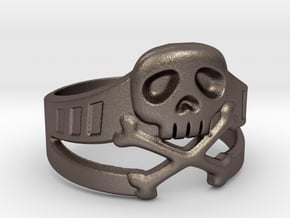 Space Captain Harlock Ring Size 13 in Polished Bronzed-Silver Steel