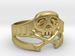 Space Captain Harlock Ring Size 13 in Natural Brass
