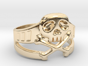 Space Captain Harlock Ring Size 13 in 14k Gold Plated Brass