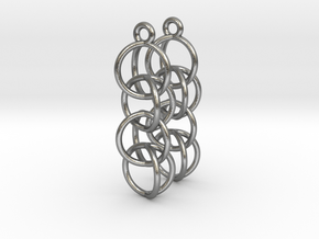 Rain Chain - Precious Metal Earrings  in Natural Silver (Interlocking Parts)