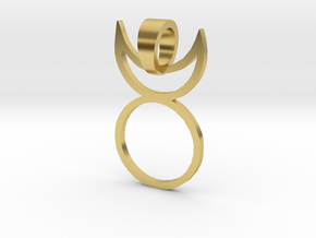 Horned god Cernunnos Pendant in Polished Brass