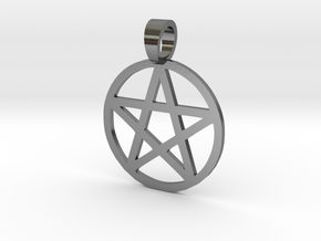 Pentacle Sigil Pendant in Polished Silver