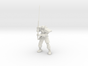 Robot Samurai Skeleton 01 in White Premium Versatile Plastic