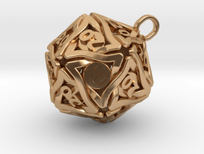D20 Keychain 'Twined' - All 20's version in Polished Bronze