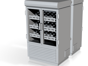 Grocery Fridge 02. 1:87 Scale (HO) in Tan Fine Detail Plastic