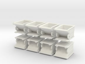 Forklift Dumpster (x8) 1/120 in White Natural Versatile Plastic