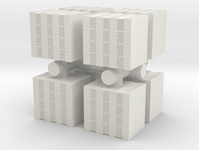 Concrete Bricks Pile (x8) 1/100 in White Natural Versatile Plastic