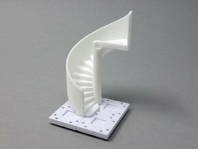 3D Spiral Staircase in White Natural Versatile Plastic