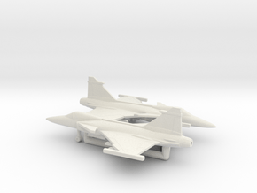 Saab JAS.39C Gripen in White Natural Versatile Plastic: 6mm