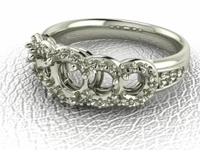 Multi stone engagement ring, NO STONES SUPPLIED in 14k White Gold