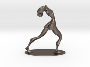 Dancer Figurine in Polished Bronzed-Silver Steel