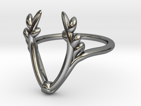 antler ring in Fine Detail Polished Silver: 5 / 49